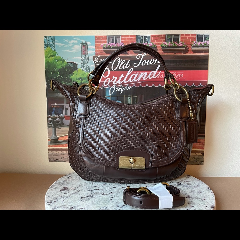 Coach Kristin Woven Round Satchel Women Satchel